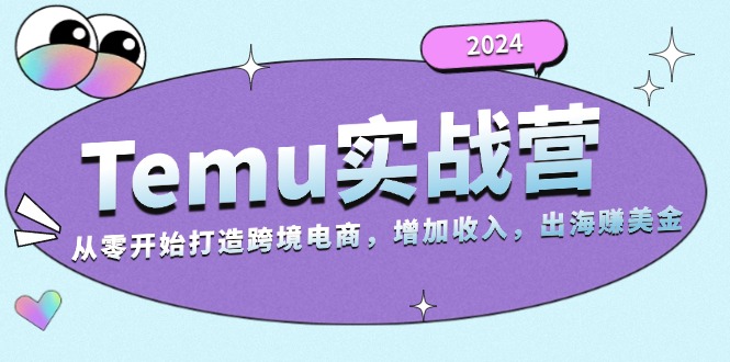 2024Temu实战营：从零开始打造跨境电商，增加收入，出海赚美金 - 小毅网创-小毅网创