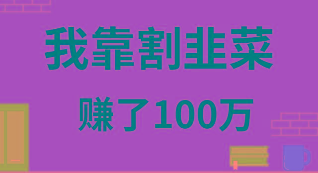 我靠割韭菜赚了 100 万 - 小毅网创-小毅网创