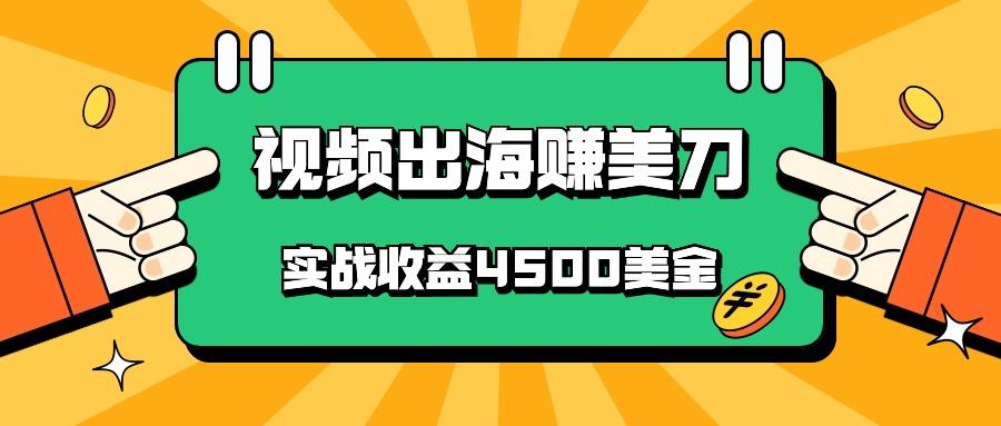 国内爆款视频出海赚美刀，实战收益4500美金，批量无脑搬运，无需经验直接上手 - 小毅网创-小毅网创