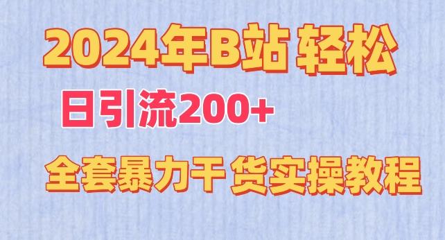 2024年B站轻松日引流200+的全套暴力干货实操教程【揭秘】 - 小毅网创-小毅网创