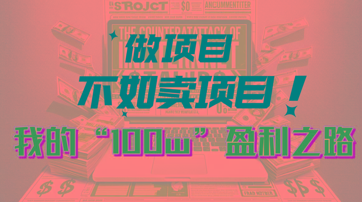 为什么做项目不如卖项目？我的100W+盈利之路 - 小毅网创-小毅网创