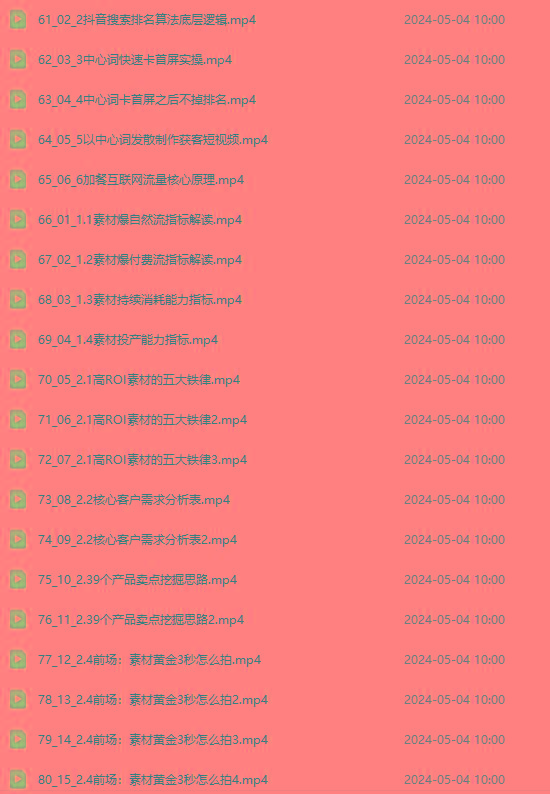 图片[4]-2024单品正价起号，直播素材投流选品：选品课+投流课+素材课+卡首屏/100节 - 小毅网创-小毅网创