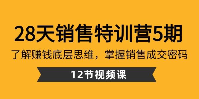 28天销售特训营5期：了解赚钱底层思维，掌握销售成交密码（12节课） - 小毅网创-小毅网创