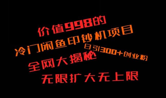 闲鱼流量印钞机项目大揭秘，日引300+创业粉，保姆级实操教程 - 小毅网创-小毅网创
