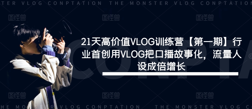 21天高价值VLOG训练营【第一期】行业首创用VLOG把口播故事化，流量人设成倍增长 - 小毅网创-小毅网创