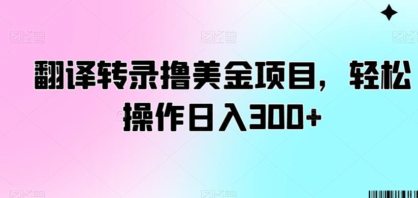 翻译转录撸美金项目，轻松操作日入300+【揭秘】-小毅网创