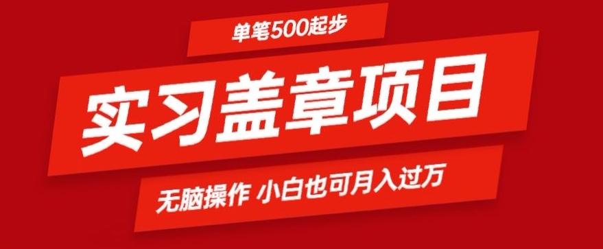 实习代盖章项目一单500起普通人可落地项目小白也可轻易上手 - 小毅网创-小毅网创