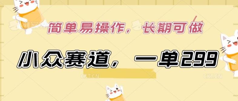 小众赛道，一单299.简单易操作，长期可做【揭秘】 - 小毅网创-小毅网创