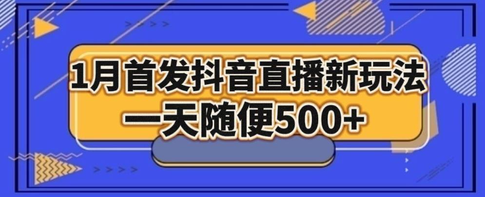 1月手法，抖音直播最新玩法，一天随便500+ - 小毅网创-小毅网创