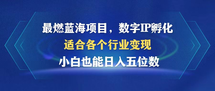 最燃蓝海项目  数字IP孵化  适合各个行业变现  小白也能日入5位数-小毅网创