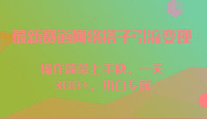 最新赛道网络搭子引流变现!!操作简单上手快，一天300+，小白专属 - 小毅网创-小毅网创