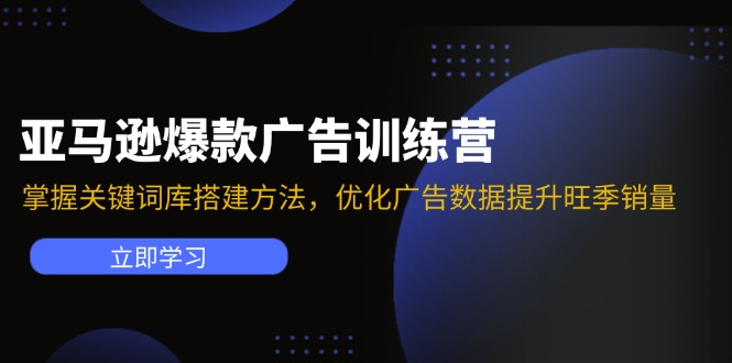 亚马逊爆款广告训练营：掌握关键词库搭建方法，优化广告数据提升旺季销量-小毅网创