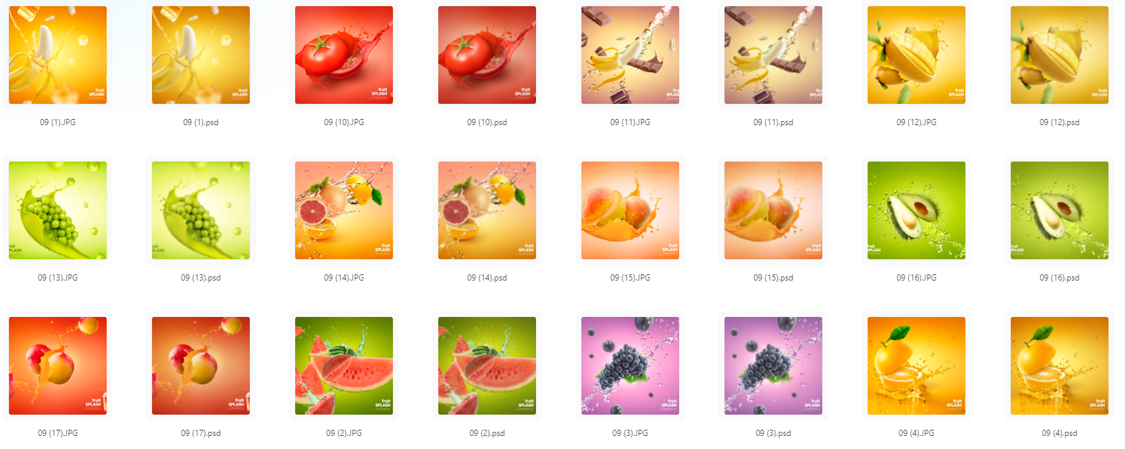 餐饮水果PS模版设计素材17款 - 小毅网创-小毅网创