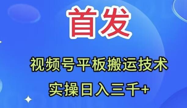 全网首发：视频号平板搬运技术，实操日入三千＋ - 小毅网创-小毅网创