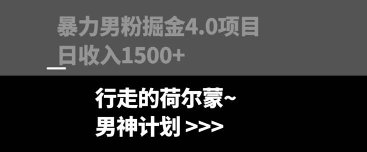暴力男粉掘金4.0项目不违规不封号无脑复制单人操作日入1000+ - 小毅网创-小毅网创