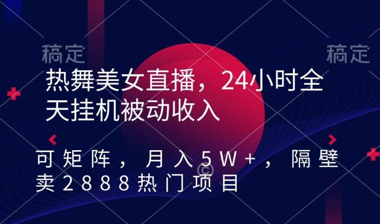 热舞美女直播，24小时全天挂机被动收入，可矩阵，月入5W+，隔壁卖2888热门项目【揭秘】 - 小毅网创-小毅网创