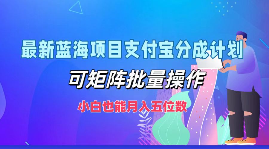 最新蓝海项目支付宝分成计划，可矩阵批量操作，小白也能月入五位数 - 小毅网创-小毅网创