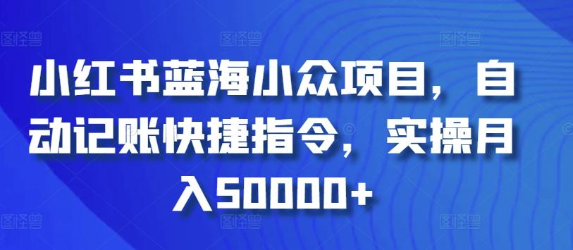 小红书蓝海小众项目，自动记账快捷指令，实操月入50000+【揭秘】 - 小毅网创-小毅网创