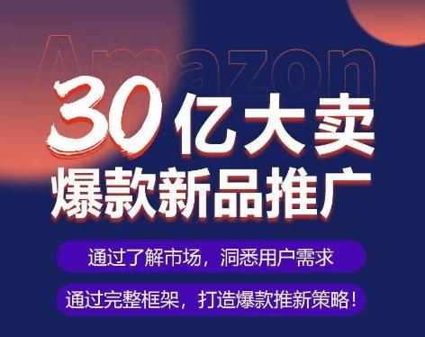 亚马逊·30亿大卖爆款新品推广，可复制、全程案例实操的爆款推新SOP - 小毅网创-小毅网创