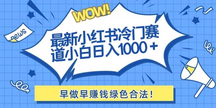 最新小红书冷门赛道日入1000+一部手机小白轻松 - 小毅网创-小毅网创