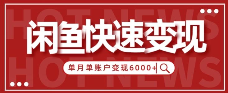 【新手项目】小白快速在闲鱼单月单账号变现6000+的秘密 - 小毅网创-小毅网创
