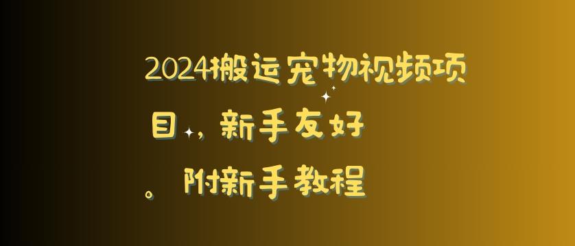 2024搬运宠物视频项目，新手友好，完美去重，附新手教程【揭秘】 - 小毅网创-小毅网创