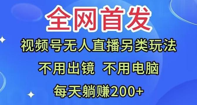 全网首发：视频号无人直播另类玩法，无需电脑，每天躺赚200+-小毅网创