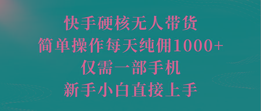 (9861期)快手硬核无人带货，简单操作每天纯佣1000+,仅需一部手机，新手小白直接上手 - 小毅网创-小毅网创