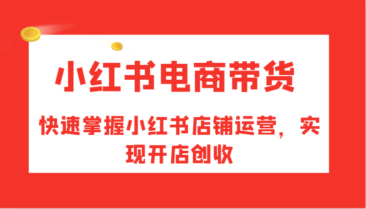 小红书电商带货，快速掌握小红书店铺运营，实现开店创收 - 小毅网创-小毅网创