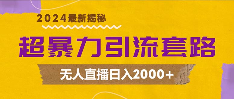 超暴力引流套路，无人直播日入2000+ - 小毅网创-小毅网创