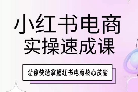 小红书电商实操速成课，让你快速掌握红书电商核心技能 - 小毅网创-小毅网创
