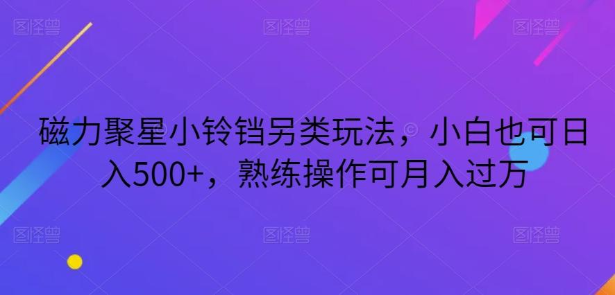 磁力聚星小铃铛另类玩法，小白也可日入500+，熟练操作可月入过万 - 小毅网创-小毅网创