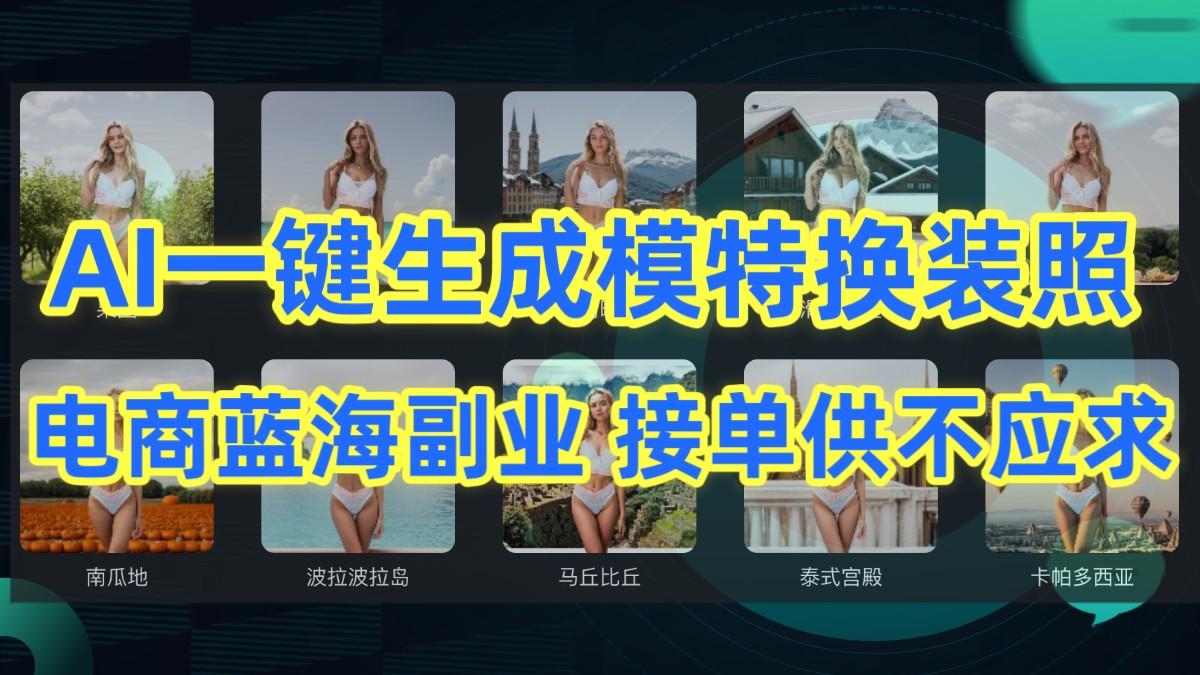 AI制作一键生成模特换装照,电商蓝海副业,接单供不应求 - 小毅网创-小毅网创