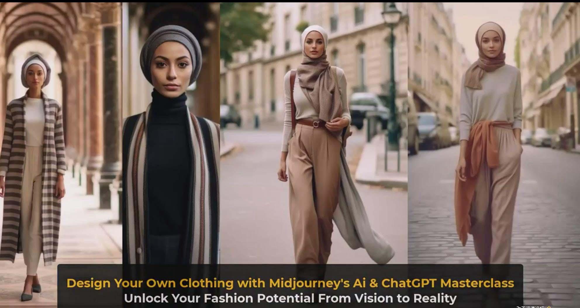 图片[10]-利用 Midjourneys Ai 人工智能设计自己的服装AI大师班-10节课-中英字幕 - 小毅网创-小毅网创