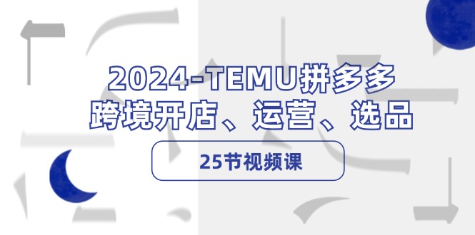 2024-TEMU拼多多·跨境开店、运营、选品(25节视频课 - 小毅网创-小毅网创