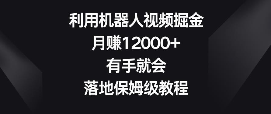 利用机器人视频掘金，月赚12000+，有手就会，落地保姆级教程【揭秘】 - 小毅网创-小毅网创