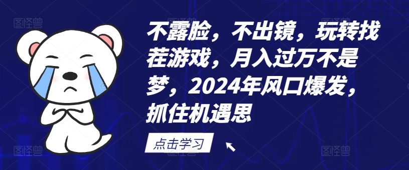 不露脸，不出镜，玩转找茬游戏，月入过万不是梦，2024年风口爆发，抓住机遇【揭秘】 - 小毅网创-小毅网创