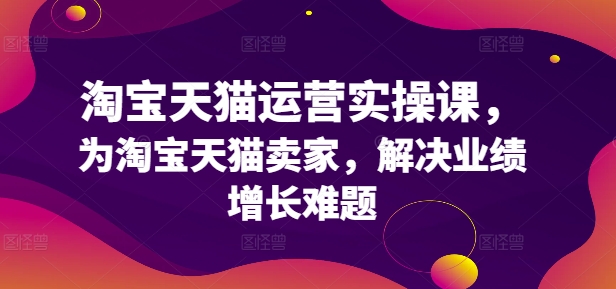 淘宝天猫运营实操课，为淘宝天猫卖家，解决业绩增长难题 - 小毅网创-小毅网创