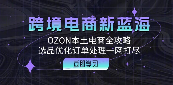 跨境电商新蓝海：OZON本土电商全攻略，选品优化订单处理一网打尽-小毅网创