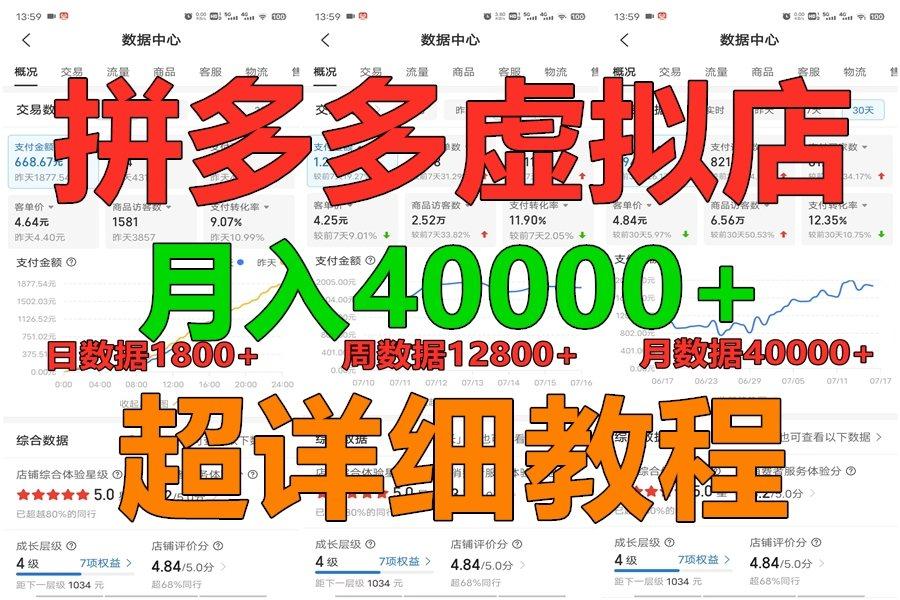 拼多多虚拟电商训练营月入40000+，全网最详细，你做你也行，暴利稳定长久 - 小毅网创-小毅网创
