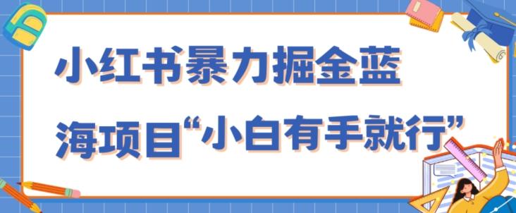 小红书暴力掘金蓝海项目，轻松日入1000+、小白有手就行（附新引流方法，不违规）-小毅网创