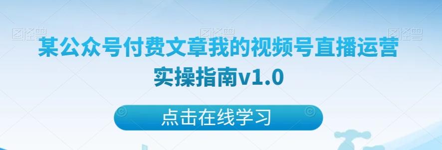 某公众号付费文章我的视频号直播运营实操指南v1.0-小毅网创