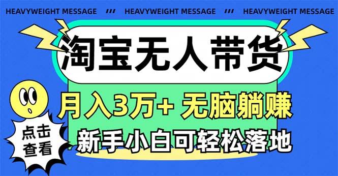 淘宝无人带货3.0高收益玩法，月入3万+，无脑躺赚，新手小白可落地实操 - 小毅网创-小毅网创